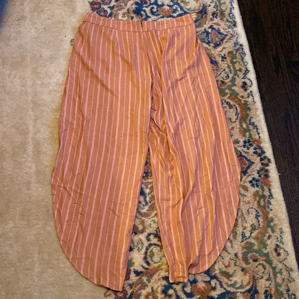 FREE PEOPLE PANTS ROSEMARY STRIPED OPEN
LEG PANTS - Picture 3 of 8